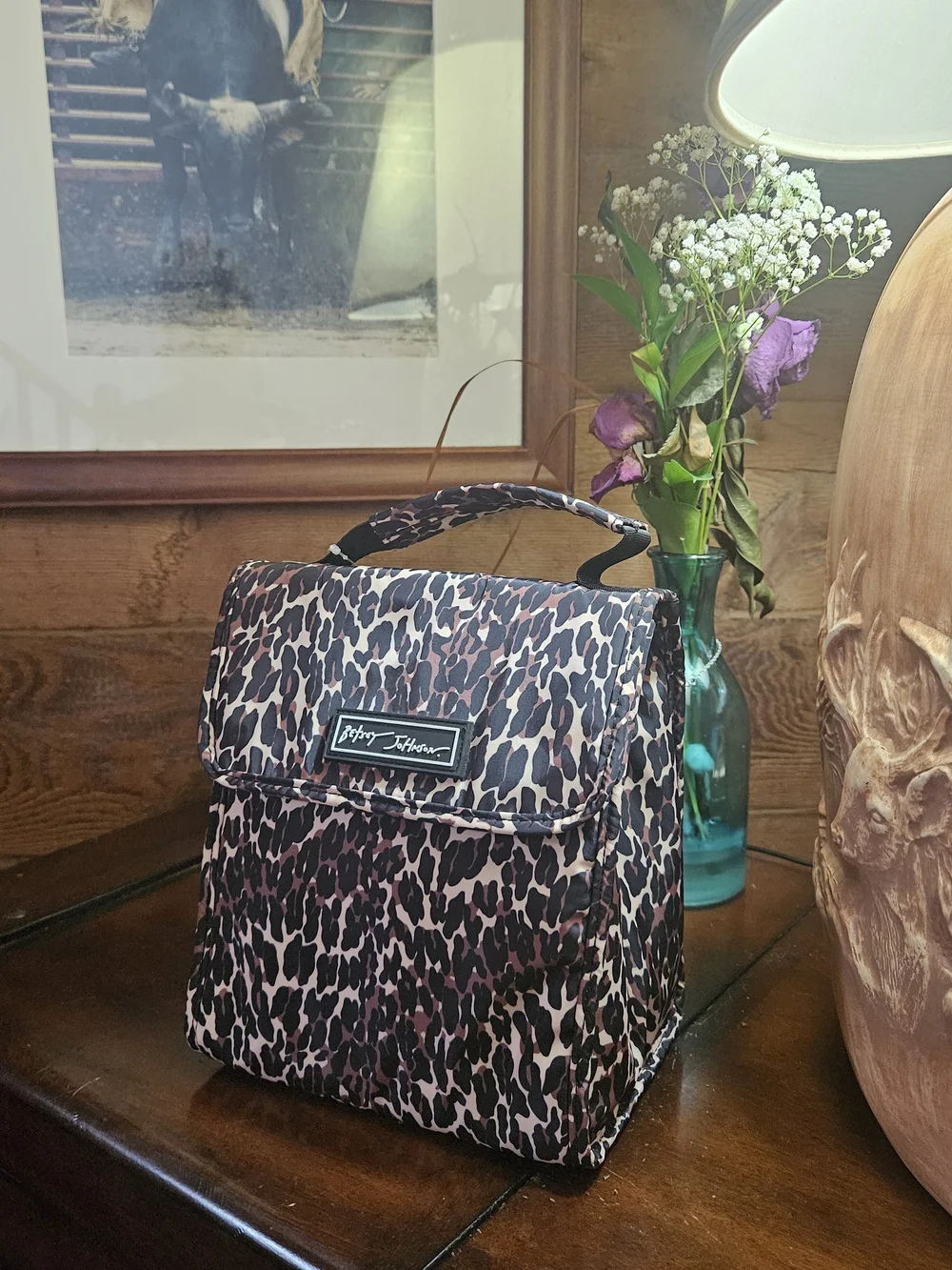 Betsey Johnson Pink Leopard Print Insulated Lunch Box